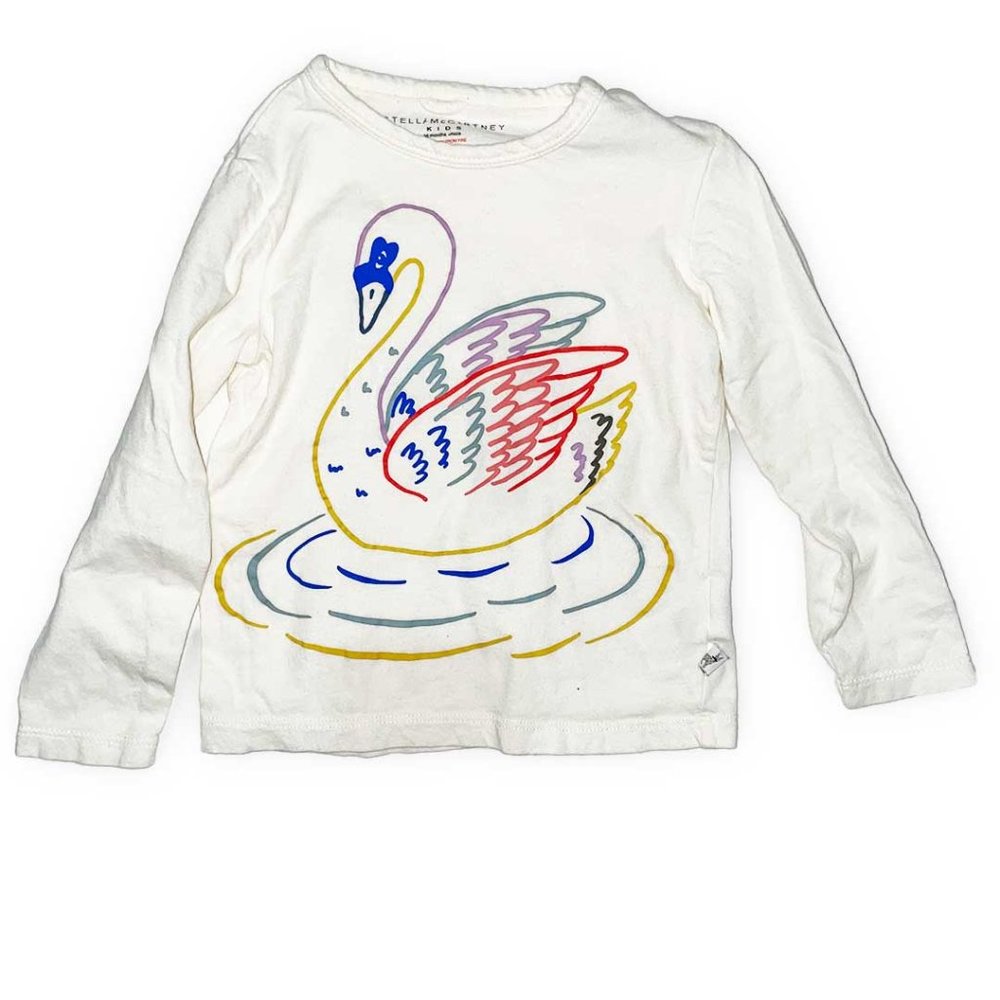 Stella McCartney Kids 2T Swan Print long sleeve shirt
